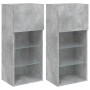 Muebles de TV con luces LED 2 uds gris hormigón 40,5x30x90 cm de , Muebles TV - Ref: Foro24-837050, Precio: 96,85 €, Descuent...