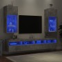 Muebles de TV con luces LED 2 uds gris hormigón 40,5x30x90 cm de , Muebles TV - Ref: Foro24-837050, Precio: 96,85 €, Descuent...