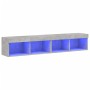 Muebles de TV con luces LED 2 uds gris hormigón 80x30x30 cm de , Muebles TV - Ref: Foro24-837148, Precio: 79,16 €, Descuento: %