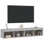 Muebles de TV con luces LED 2 uds gris hormigón 80x30x30 cm de , Muebles TV - Ref: Foro24-837148, Precio: 79,16 €, Descuento: %