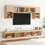 Muebles de TV con luces LED 2 uds roble Sonoma 100x30x30 cm de , Muebles TV - Ref: Foro24-837160, Precio: 87,88 €, Descuento: %