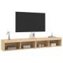 Muebles de TV con luces LED 2 uds roble Sonoma 100x30x30 cm de , Muebles TV - Ref: Foro24-837160, Precio: 87,88 €, Descuento: %