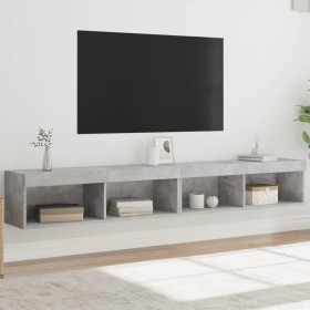 Muebles de TV con luces LED 2 uds gris hormigón 100x30x30 cm de , Muebles TV - Ref: Foro24-837162, Precio: 98,65 €, Descuento: %