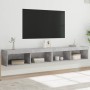 Muebles de TV con luces LED 2 uds gris hormigón 100x30x30 cm de , Muebles TV - Ref: Foro24-837162, Precio: 91,29 €, Descuento: %