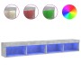 Muebles de TV con luces LED 2 uds gris hormigón 100x30x30 cm de , Muebles TV - Ref: Foro24-837162, Precio: 91,29 €, Descuento: %