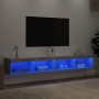 Muebles de TV con luces LED 2 uds gris hormigón 100x30x30 cm de , Muebles TV - Ref: Foro24-837162, Precio: 98,65 €, Descuento: %