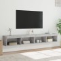 Muebles de TV con luces LED 2 uds gris hormigón 100x30x30 cm de , Muebles TV - Ref: Foro24-837162, Precio: 91,29 €, Descuento: %