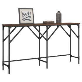 Brown oak engineered wood console table 140x29x75 cm by , Side tables - Ref: Foro24-837761, Price: 48,47 €, Discount: %