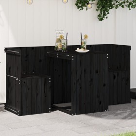 2 seater balcony set solid black pine wood by , Garden sets - Ref: Foro24-825062, Price: 149,68 €, Discount: %