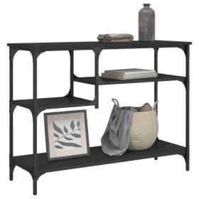 Mesa consola con estantes negro 100x35x75 cm de , Mesas auxiliares - Ref: Foro24-837782, Precio: 57,95 €, Descuento: %