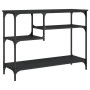 Console table with shelves black 100x35x75 cm by , Side tables - Ref: Foro24-837782, Price: 57,95 €, Discount: %