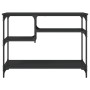 Console table with shelves black 100x35x75 cm by , Side tables - Ref: Foro24-837782, Price: 57,95 €, Discount: %