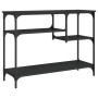 Console table with shelves black 100x35x75 cm by , Side tables - Ref: Foro24-837782, Price: 57,95 €, Discount: %