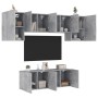 Wall TV cabinets 6 pieces concrete gray engineered wood by , TV Furniture - Ref: Foro24-3216442, Price: 206,52 €, Discount: %