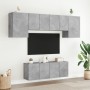 Wall TV cabinets 6 pieces concrete gray engineered wood by , TV Furniture - Ref: Foro24-3216442, Price: 206,52 €, Discount: %