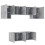 Wall TV cabinets 6 pieces concrete gray engineered wood by , TV Furniture - Ref: Foro24-3216442, Price: 206,52 €, Discount: %