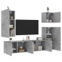 Muebles de TV de pared 5 pzas madera ingeniería gris hormigón de , Muebles TV - Ref: Foro24-3216449, Precio: 214,74 €, Descue...