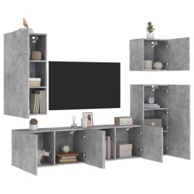 Wand-TV-Schränke, 5 Stück, Holzwerkstoff, Betongrau von , TV-Möbel - Ref: Foro24-3216449, Preis: 211,39 €, Rabatt: %