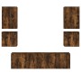 Wall TV cabinets 6 pieces engineered wood smoked oak by , TV Furniture - Ref: Foro24-3216475, Price: 203,33 €, Discount: %