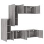 TV Wall Cabinets 5 Pieces Sonoma Gray Engineered Wood by , TV Furniture - Ref: Foro24-3216494, Price: 271,04 €, Discount: %