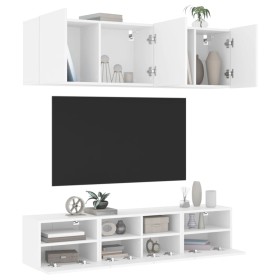 5-Piece White Engineered Wood Wall TV Cabinets by , TV Furniture - Ref: Foro24-3216511, Price: 160,68 €, Discount: %