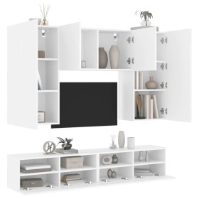 5-Piece White Engineered Wood Wall TV Cabinets by , TV Furniture - Ref: Foro24-3216518, Price: 212,42 €, Discount: %