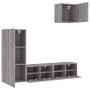 TV Wall Cabinets 4 Pieces Sonoma Gray Engineered Wood by , TV Furniture - Ref: Foro24-3216505, Price: 158,59 €, Discount: %