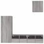 TV Wall Cabinets 4 Pieces Sonoma Gray Engineered Wood by , TV Furniture - Ref: Foro24-3216505, Price: 158,59 €, Discount: %