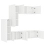 5-Piece White Engineered Wood Wall TV Cabinets by , TV Furniture - Ref: Foro24-3216489, Price: 271,90 €, Discount: %