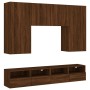 Wall TV cabinets 5 pcs oak brown engineered wood by , TV Furniture - Ref: Foro24-3216524, Price: 234,62 €, Discount: %