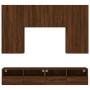 Wall TV cabinets 5 pcs oak brown engineered wood by , TV Furniture - Ref: Foro24-3216524, Price: 234,62 €, Discount: %