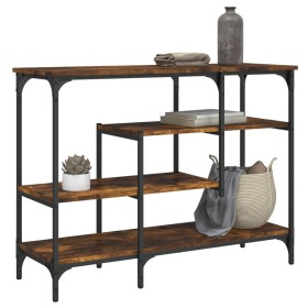 Mesa consola con estantes roble ahumado 100x35x75 cm de , Mesas auxiliares - Ref: Foro24-837789, Precio: 58,72 €, Descuento: %