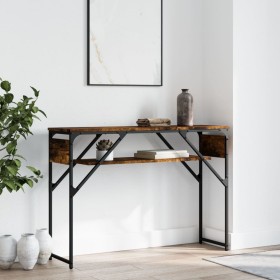 Console table shelf engineered wood smoke oak 105x30x75 cm by , Side tables - Ref: Foro24-837794, Price: 39,36 €, Discount: %