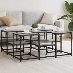 Sonoma gray engineered wood coffee table 91x91x40 cm by , Coffee table - Ref: Foro24-839076, Price: 56,72 €, Discount: %