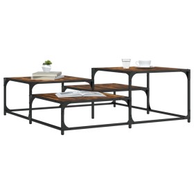 Smoked oak engineered wood coffee table 107x107x40 cm by , Coffee table - Ref: Foro24-837754, Price: 48,78 €, Discount: %