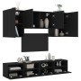 Muebles de TV de pared 5 piezas madera de ingeniería negro de , Muebles TV - Ref: Foro24-3216526, Precio: 198,78 €, Descuento: %