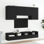 Muebles de TV de pared 5 piezas madera de ingeniería negro de , Muebles TV - Ref: Foro24-3216526, Precio: 198,78 €, Descuento: %