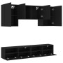 Muebles de TV de pared 5 piezas madera de ingeniería negro de , Muebles TV - Ref: Foro24-3216526, Precio: 198,78 €, Descuento: %