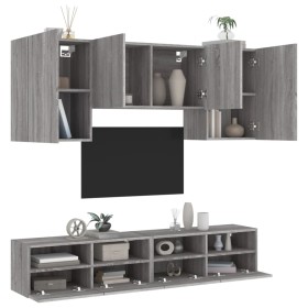 Muebles de TV de pared 5 pzas madera de ingeniería gris Sonoma de , Muebles TV - Ref: Foro24-3216530, Precio: 200,99 €, Descu...