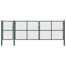 Green steel garden gate 500x150 cm by vidaXL, garden gates - Ref: Foro24-144319, Price: 690,99 €, Discount: %