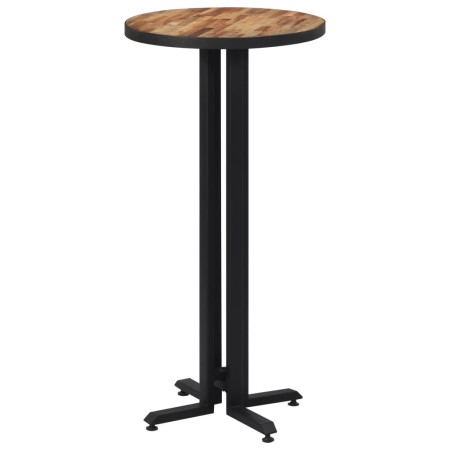 Solid recycled teak round high bar table Ø55x110 cm by , Kitchen and dining tables - Ref: Foro24-358511, Price: 223,15 €, Dis...