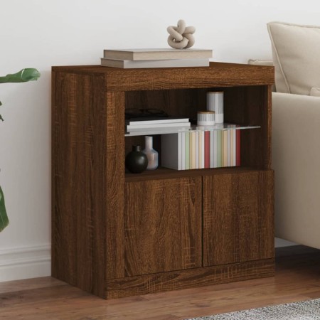 Sideboard with LED lights brown oak 60.5x37x67 cm by , Sideboards - Ref: Foro24-836622, Price: 79,05 €, Discount: %