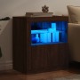 Sideboard with LED lights brown oak 60.5x37x67 cm by , Sideboards - Ref: Foro24-836622, Price: 79,05 €, Discount: %