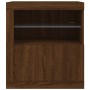 Sideboard with LED lights brown oak 60.5x37x67 cm by , Sideboards - Ref: Foro24-836622, Price: 79,05 €, Discount: %