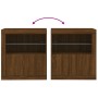 Sideboard with LED lights brown oak 60.5x37x67 cm by , Sideboards - Ref: Foro24-836622, Price: 79,05 €, Discount: %