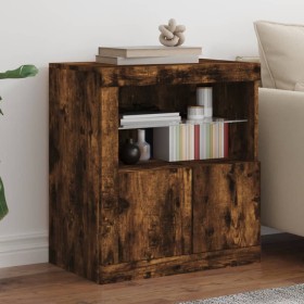 Sideboard with LED lights smoked oak 60.5x37x67 cm by , Sideboards - Ref: Foro24-836620, Price: 86,83 €, Discount: %