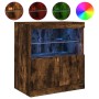 Sideboard with LED lights smoked oak 60x37x67 cm by , Sideboards - Ref: Foro24-836655, Price: 64,70 €, Discount: %