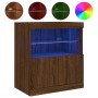 Sideboard with LED lights brown oak 60x37x67 cm by , Sideboards - Ref: Foro24-836657, Price: 63,99 €, Discount: %