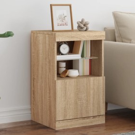 Sideboard with LED lights Sonoma oak 41x37x67 cm by , Sideboards - Ref: Foro24-836681, Price: 53,89 €, Discount: %