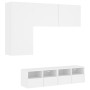 Wall TV cabinets 4 pieces engineered wood white by , TV Furniture - Ref: Foro24-3216532, Price: 177,37 €, Discount: %